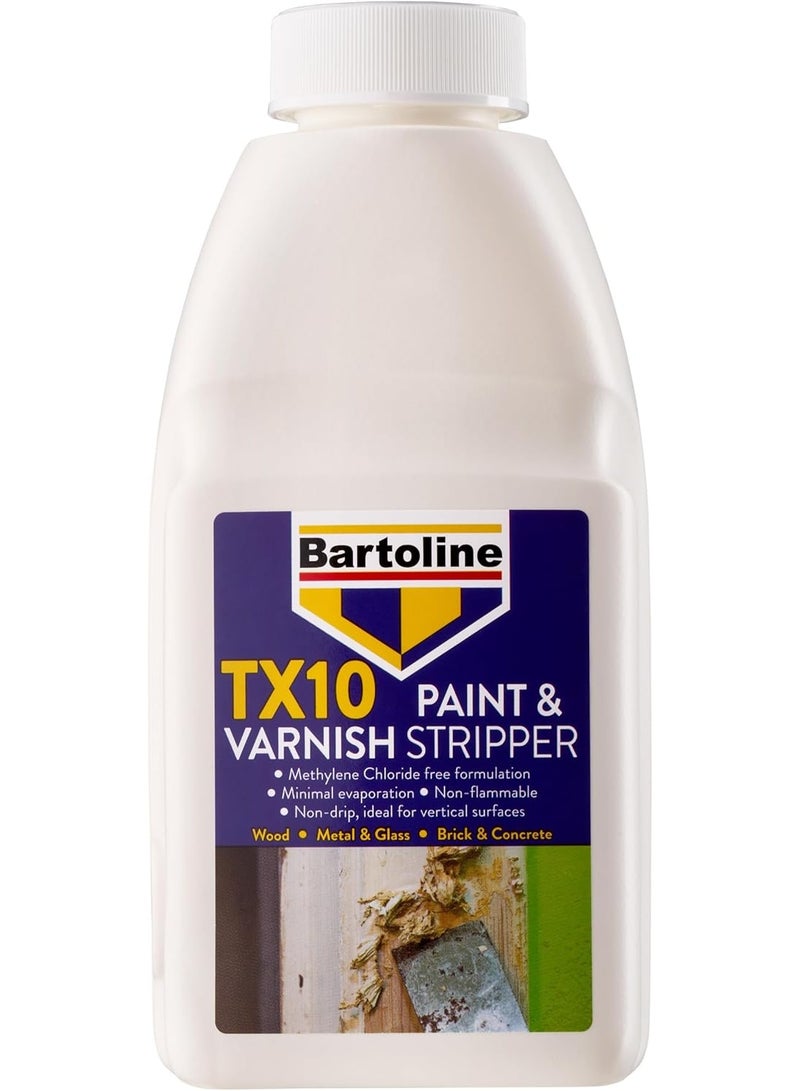 Bartoline TX10 Paint and Varnish Stripper 500ml – Extra Strong, Non-Caustic Paint Remover for Wood, Metal & More - Image 1
